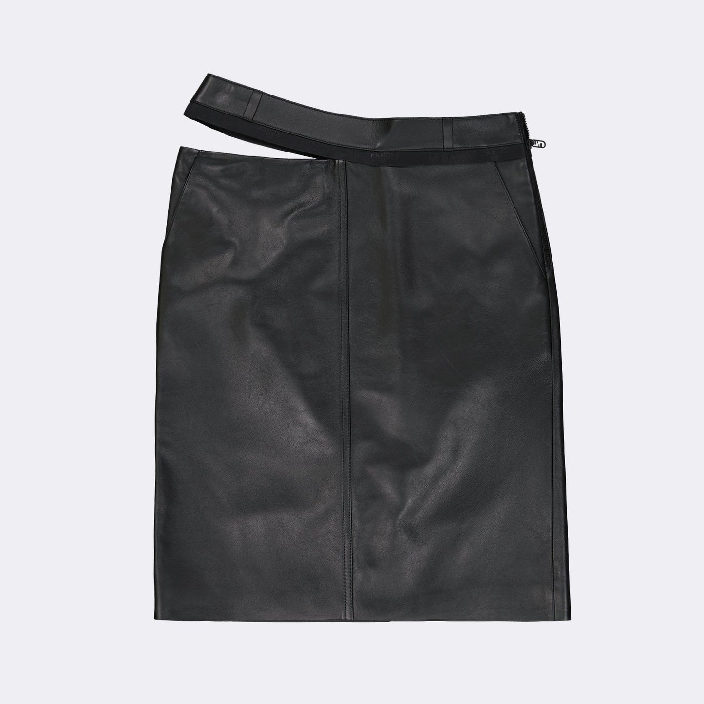 Fendi skirt, black leather skirt, luxury fashion, high-end skirt, designer leather skirt