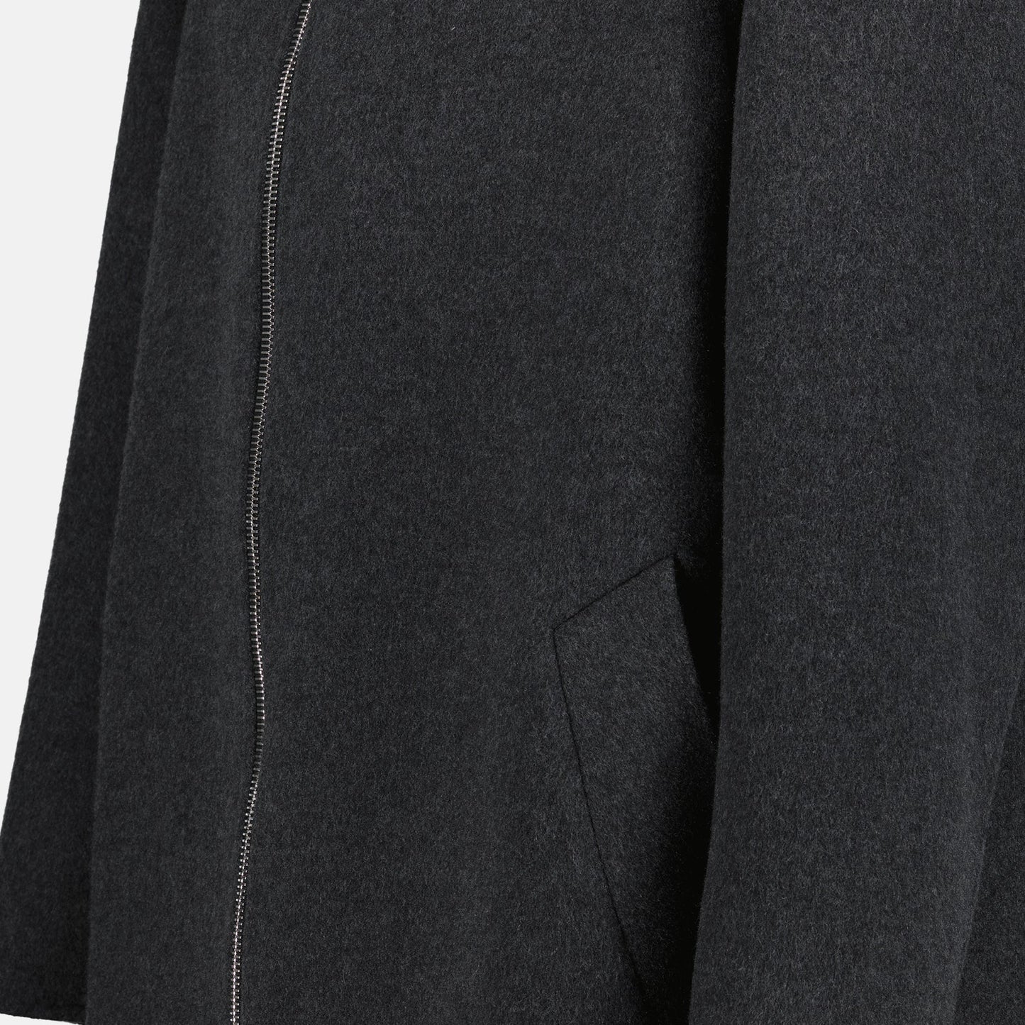 Gray wool overcoat, Fendi outerwear, luxury overcoat, O'Lock design, tailored wool coat