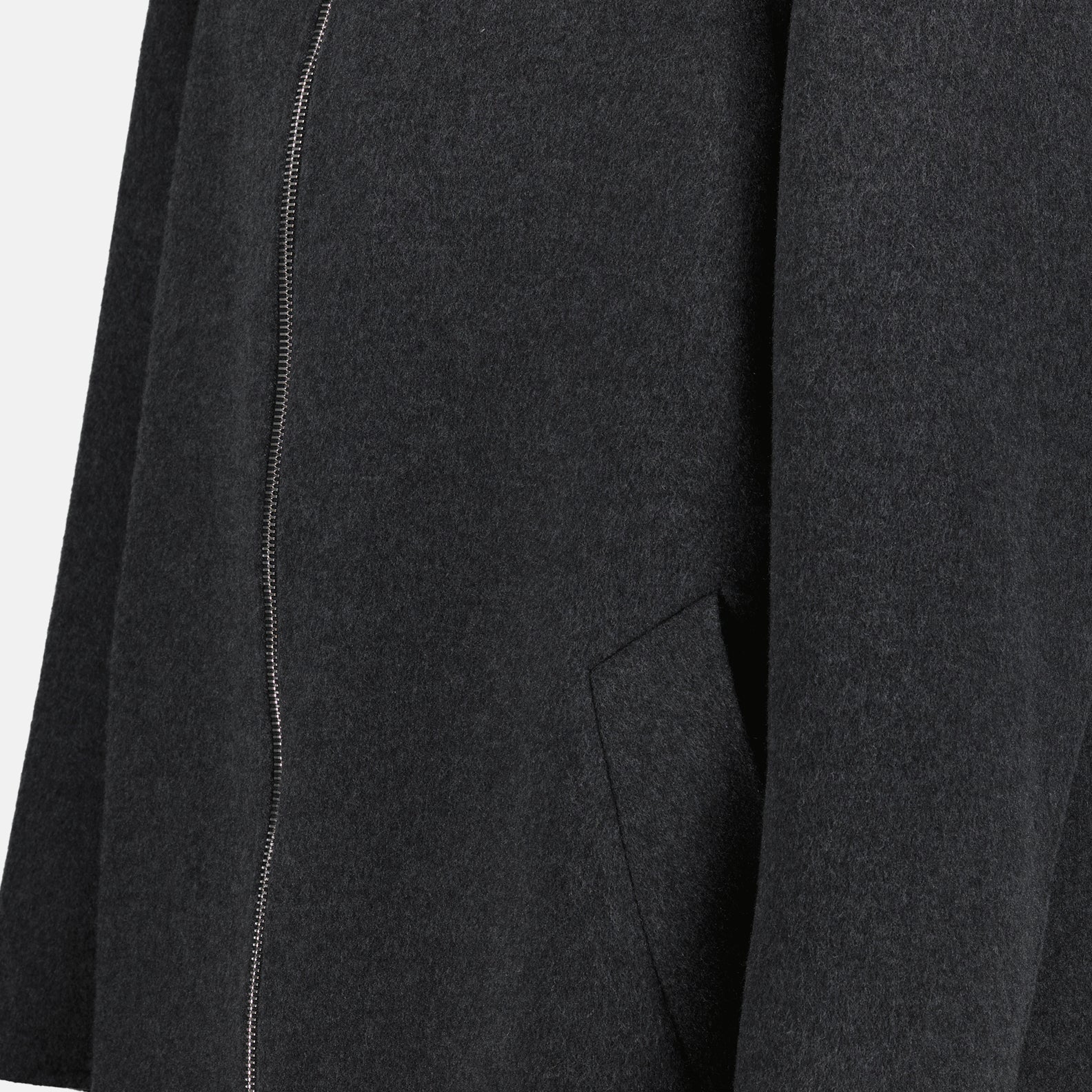 Gray wool overcoat, Fendi outerwear, luxury overcoat, O'Lock design, tailored wool coat