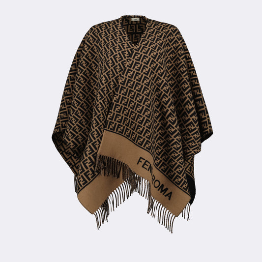 Poncho, Cashmere blend, Fendi, FF motif, Women's fashion