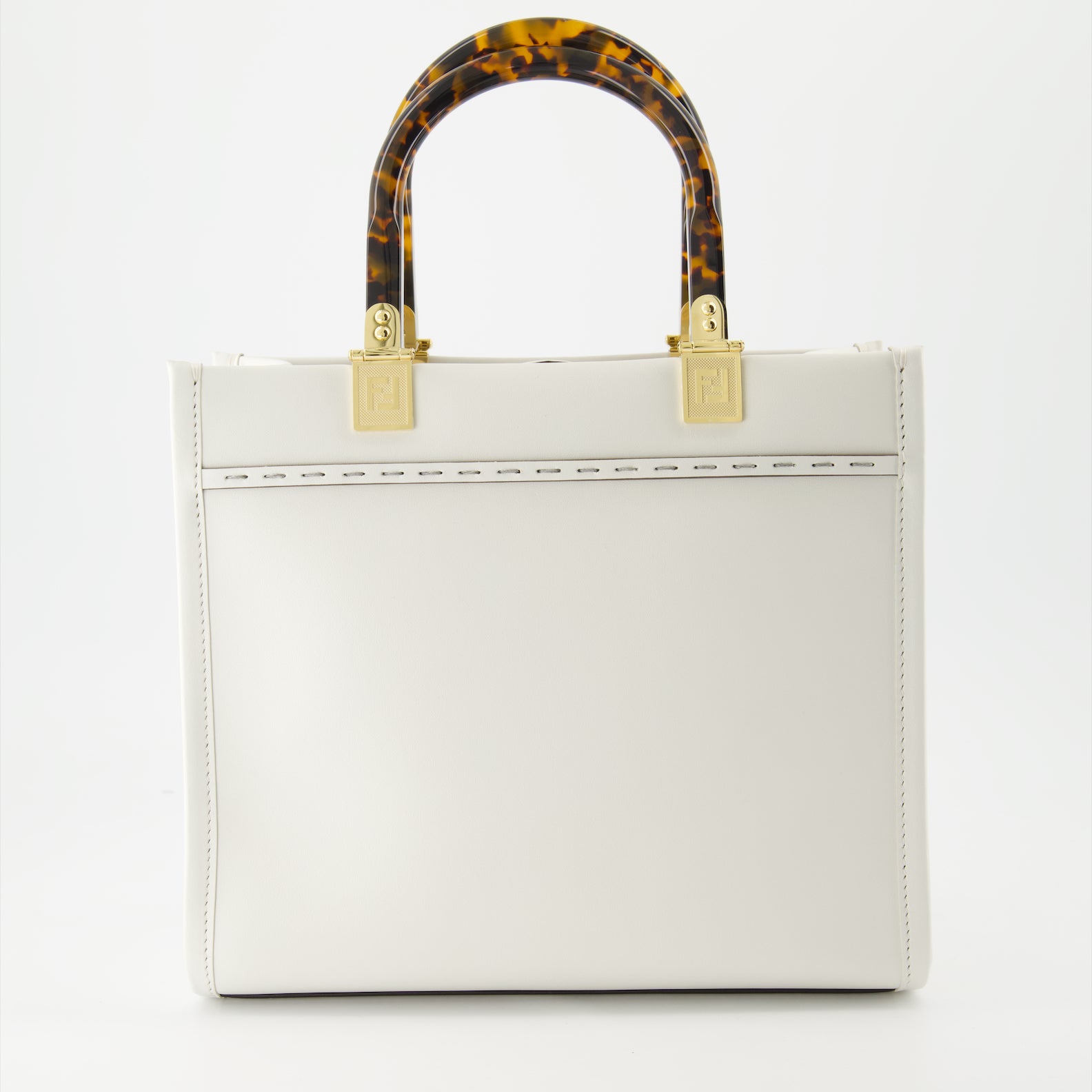 White Leather Tote, Fendi Bag, Luxury Handbag, Designer Tote, High-End Accessories