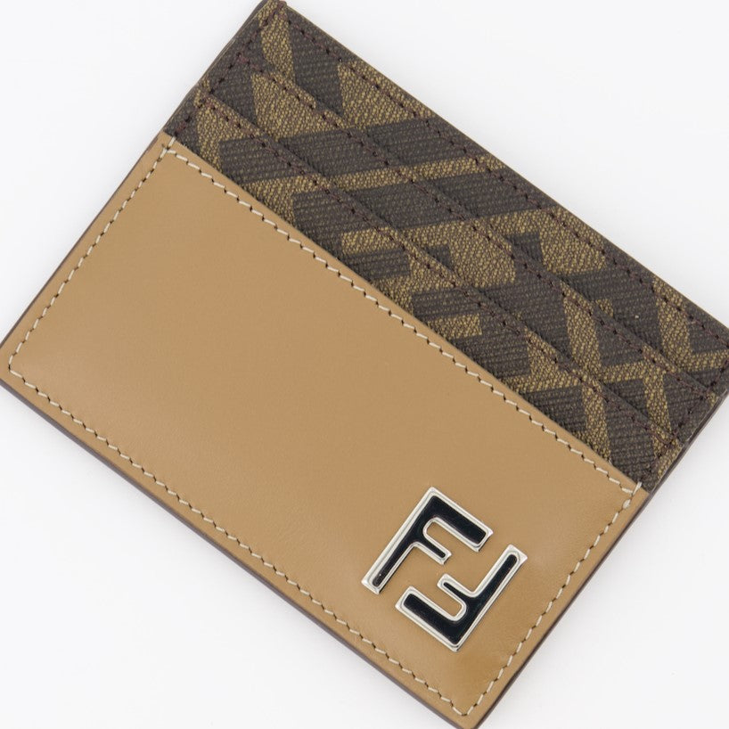 Fendi card holder, luxury card holder, men's accessories, FF pattern, Fendi FF Squared