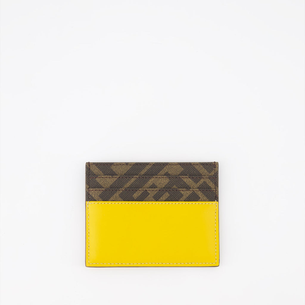 Fendi card holder, FF Squared Yellow, luxury men's accessory, designer card holder, Fendi men's fashion
