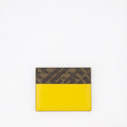 Fendi card holder, FF Squared Yellow, luxury men's accessory, designer card holder, Fendi men's fashion