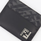Fendi card holder, FF Squared card holder, luxury men's accessories, designer card holder, black card holder