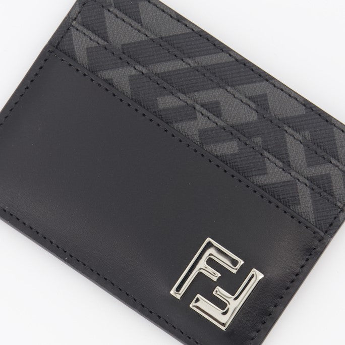 Fendi card holder, FF Squared card holder, luxury men's accessories, designer card holder, black card holder