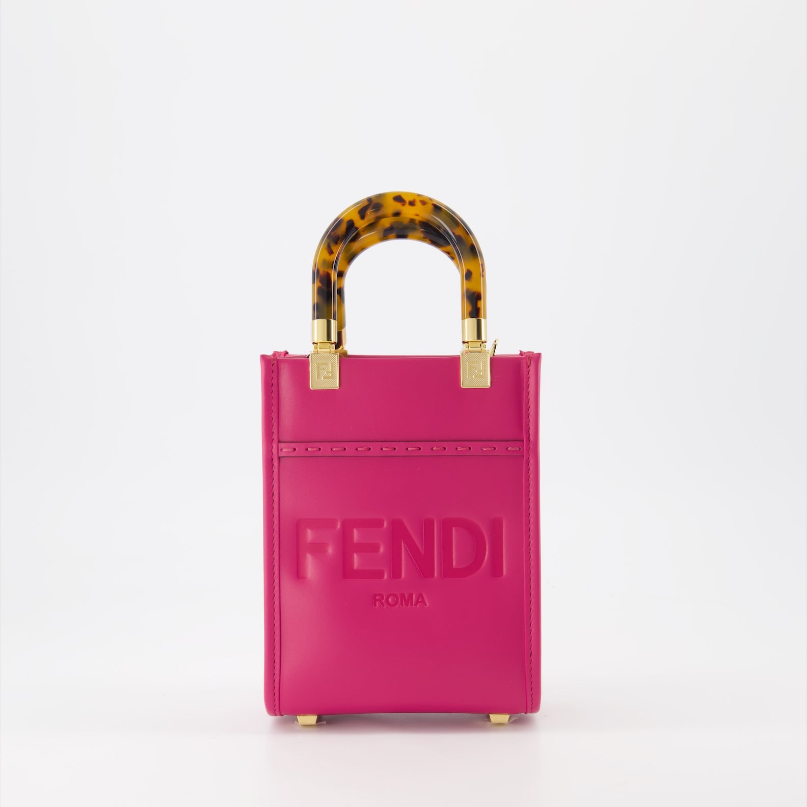 Fendi, Pink Shopping Bag, Luxury Women's Bag, Designer Mini Bag, Italian Craftsmanship