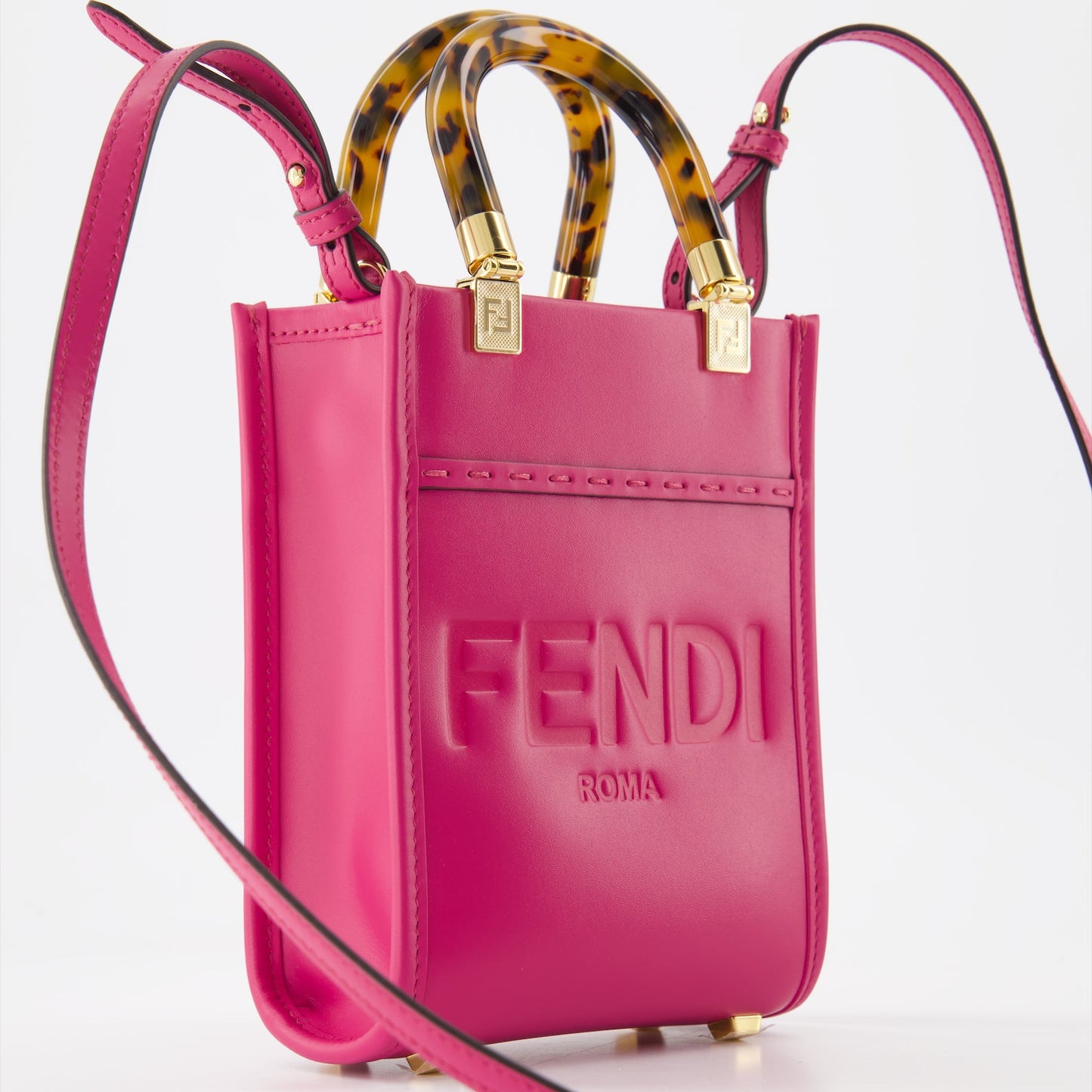 Fendi, Pink Shopping Bag, Luxury Women's Bag, Designer Mini Bag, Italian Craftsmanship