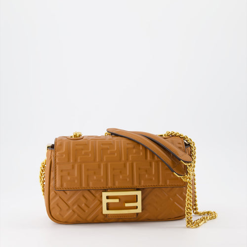 Fendi ブラウンレザー バゲットバッグ