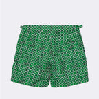 Swim shorts, Orlebar Brown, geometric print, luxury beachwear, tailored swimwear