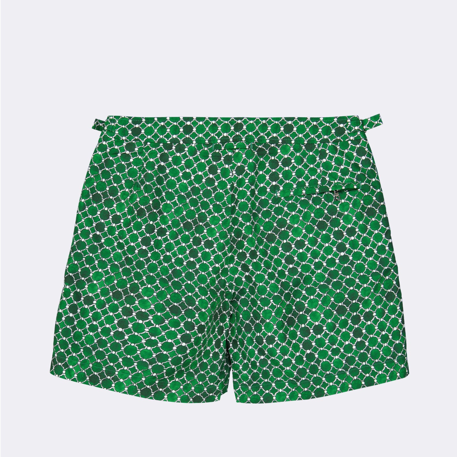 Swim shorts, Orlebar Brown, geometric print, luxury beachwear, tailored swimwear