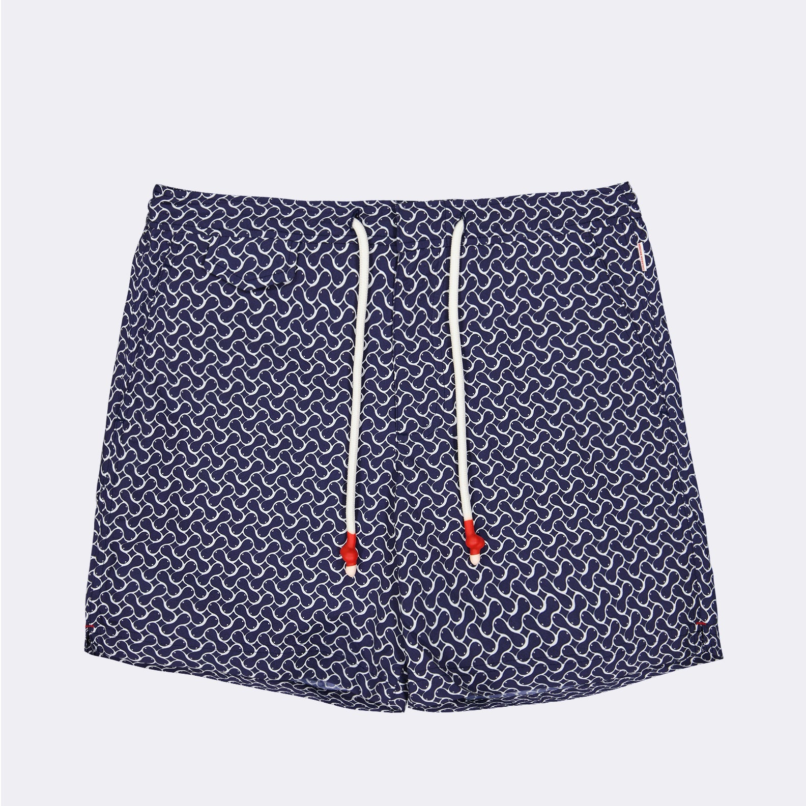 luxury swimwear, Orlebar Brown, blue swim trunks, elegant swimwear, high-end swimwear