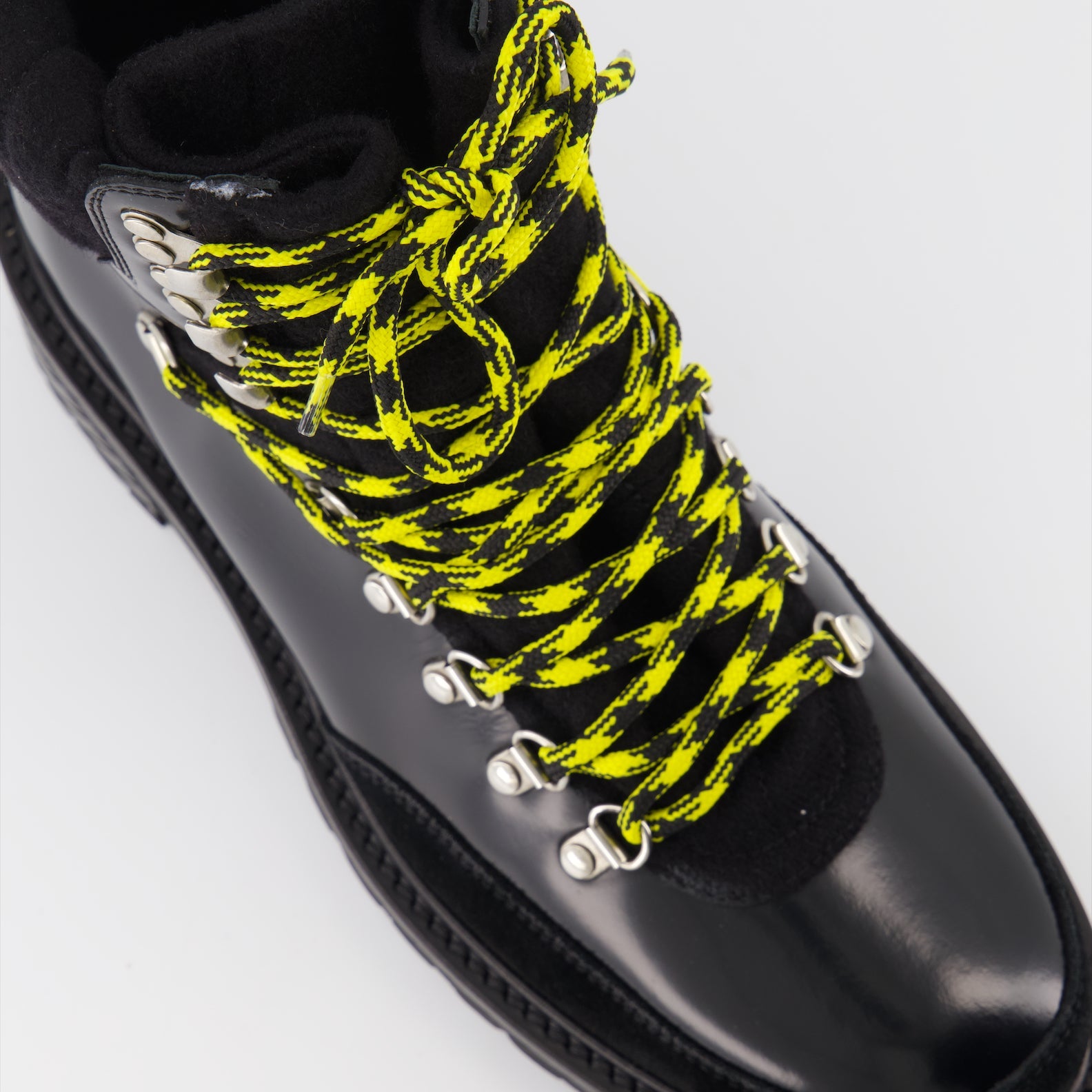 Off-White boots, black leather boots, men's luxury footwear, Gstaad boots, high-end men's boots