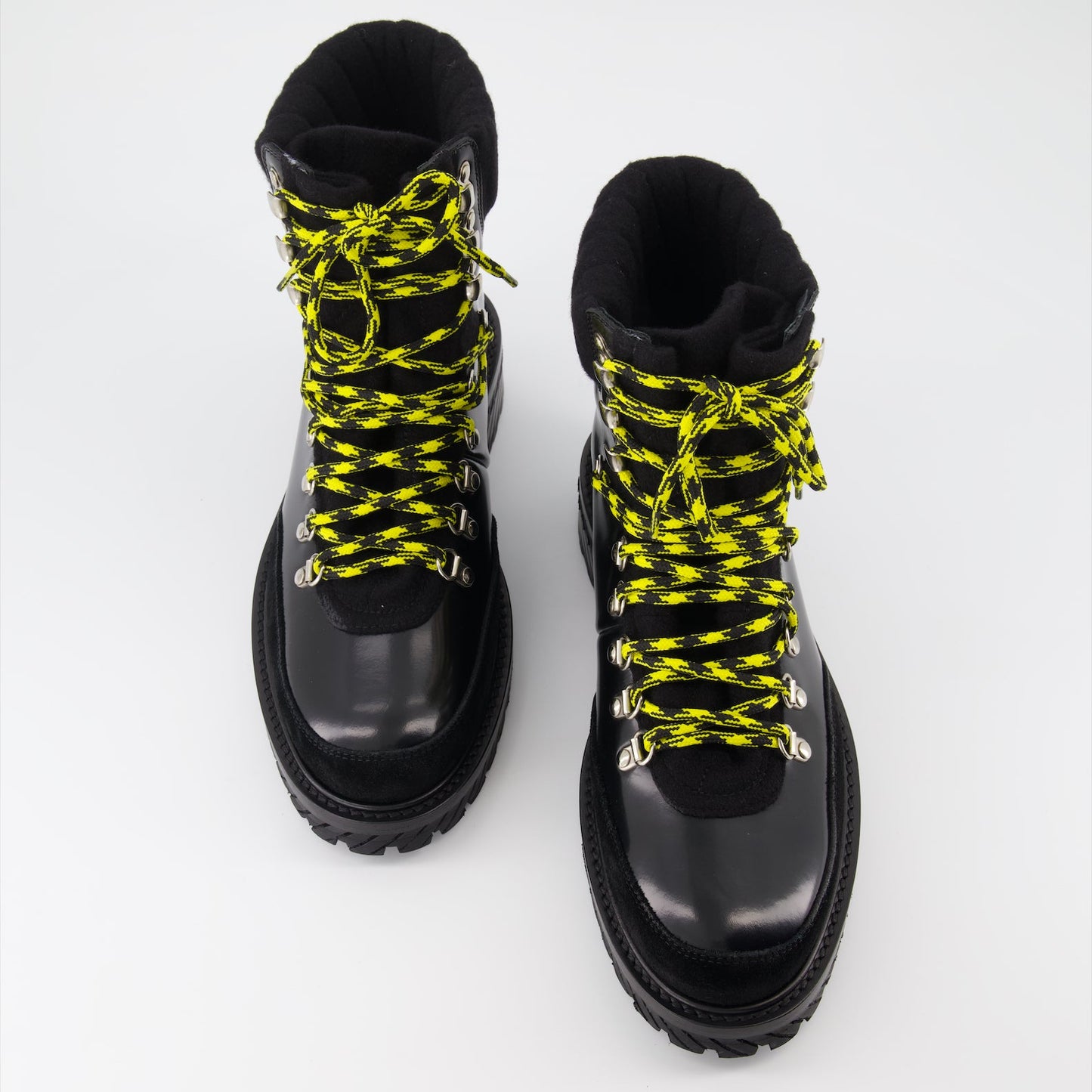 Off-White boots, black leather boots, men's luxury footwear, Gstaad boots, high-end men's boots