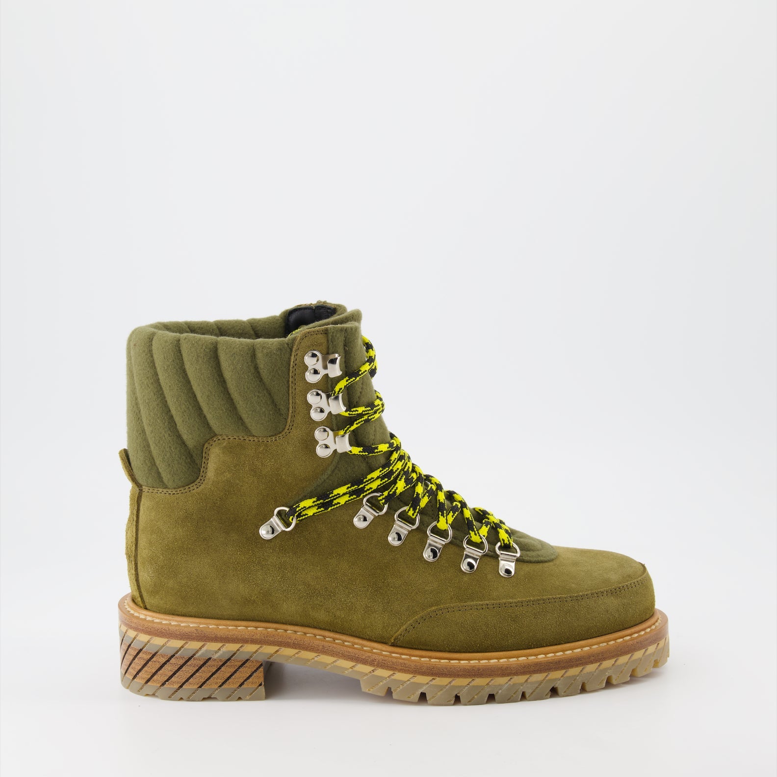 Off-White, Nubuck Green Boots, Men's Luxury Footwear, Designer Boots, Gstaad Boots