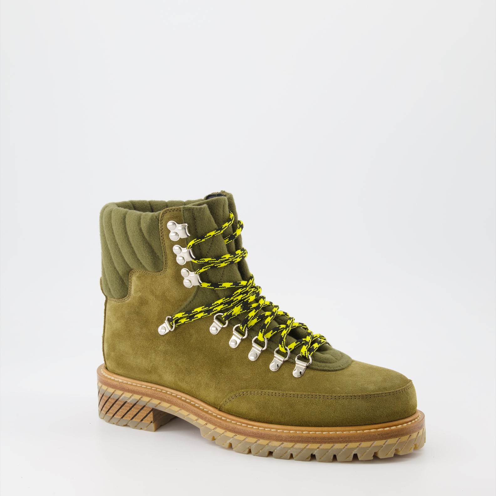 Off-White, Nubuck Green Boots, Men's Luxury Footwear, Designer Boots, Gstaad Boots