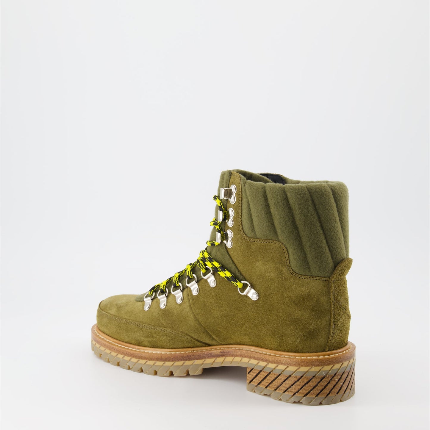 Off-White, Nubuck Green Boots, Men's Luxury Footwear, Designer Boots, Gstaad Boots