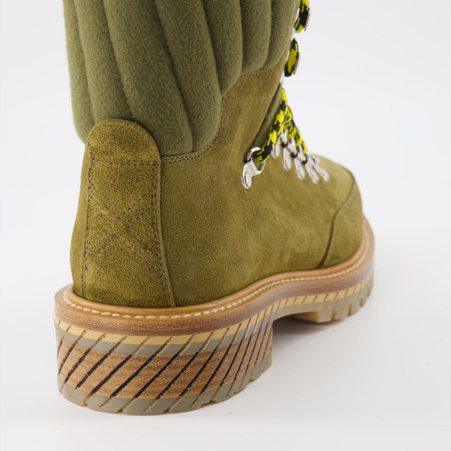 Off-White, Nubuck Green Boots, Men's Luxury Footwear, Designer Boots, Gstaad Boots