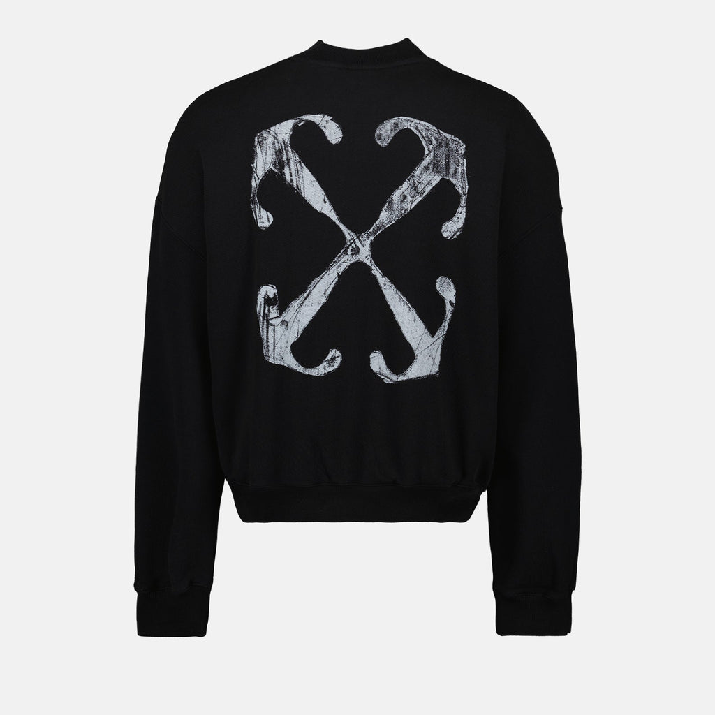 black sweatshirt, Off-White, Scratch Arrow, luxury streetwear, designer clothing