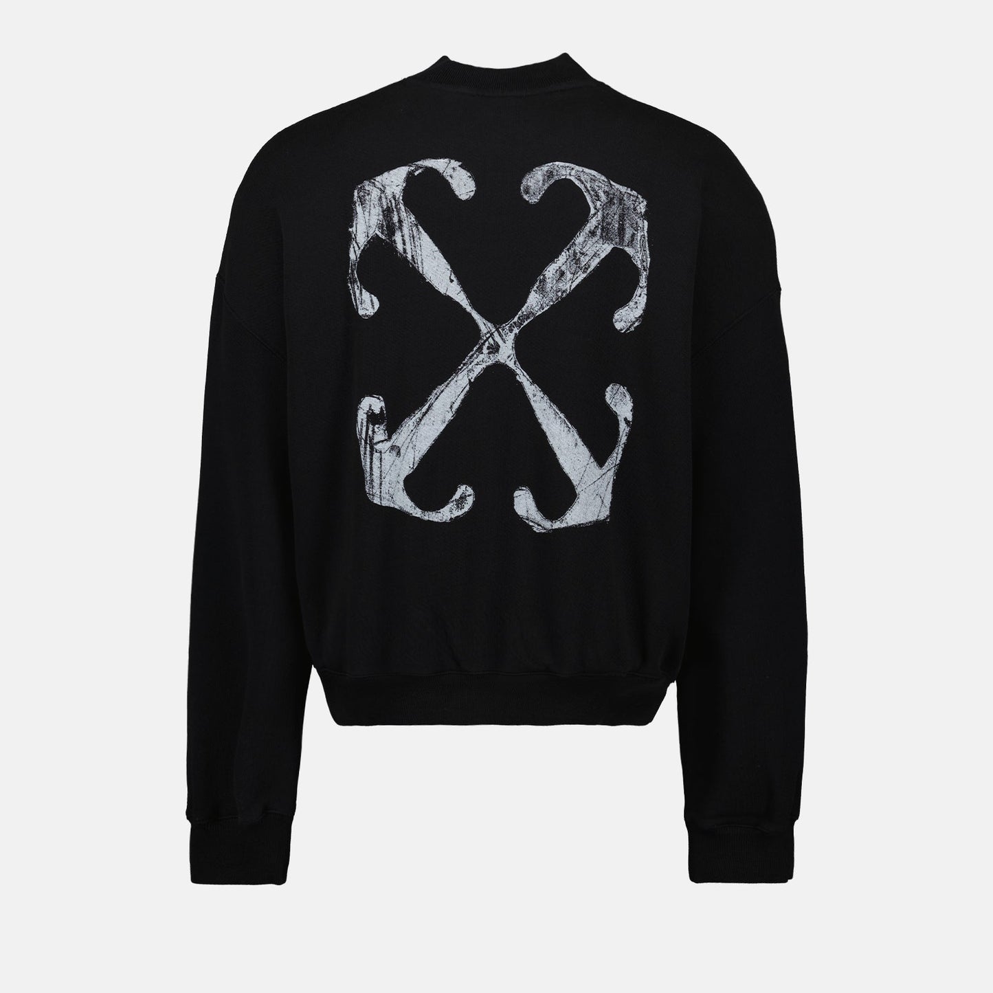 black sweatshirt, Off-White, Scratch Arrow, luxury streetwear, designer clothing