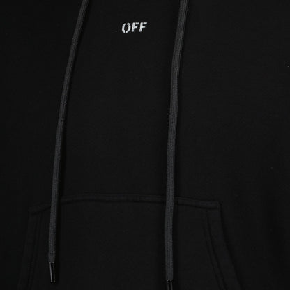 Off-White hoodie, black hooded sweatshirt, luxury streetwear, Off Stamp sweatshirt, designer menswear