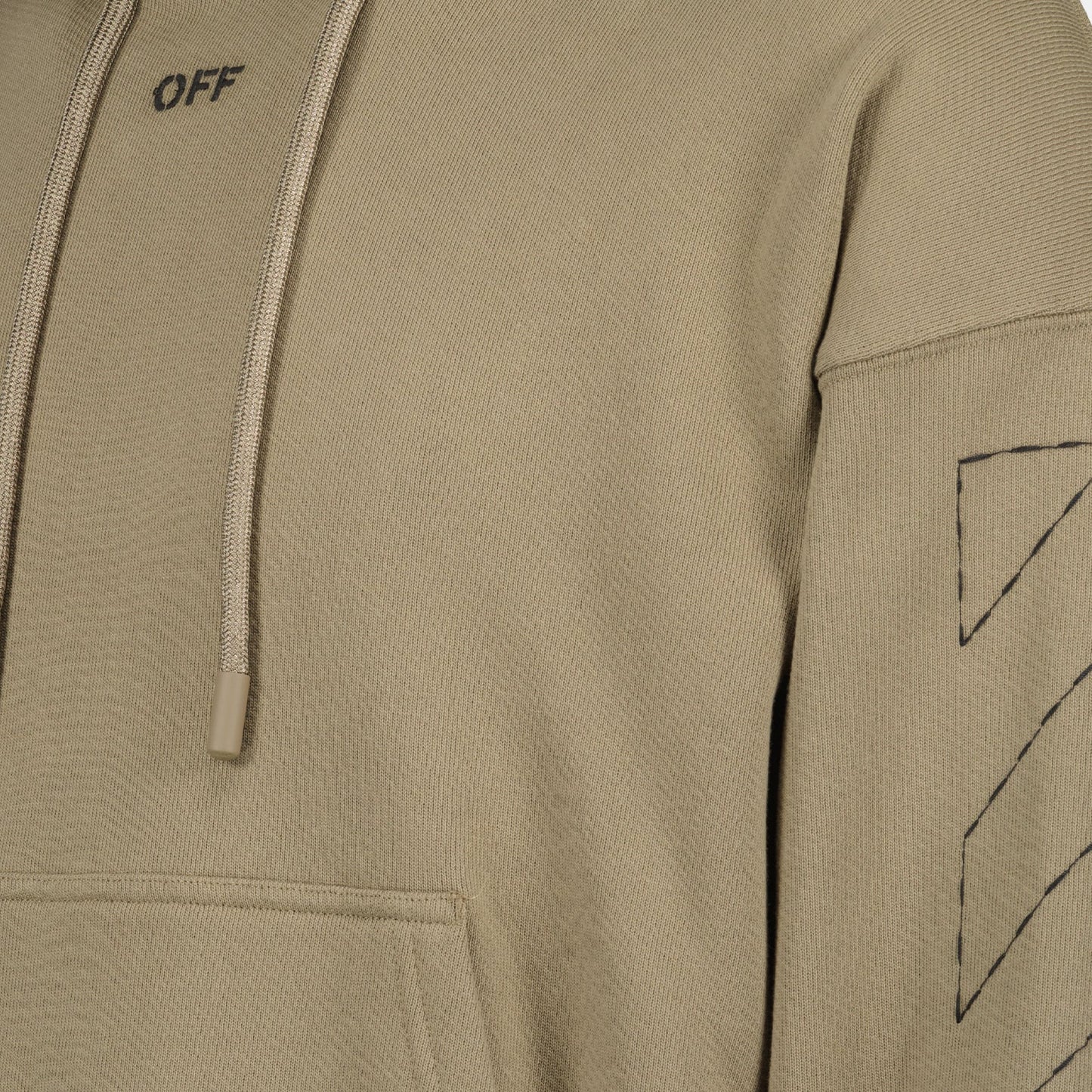 Off-White hoodie, luxury streetwear, beige hoodie, high-end fashion, designer apparel