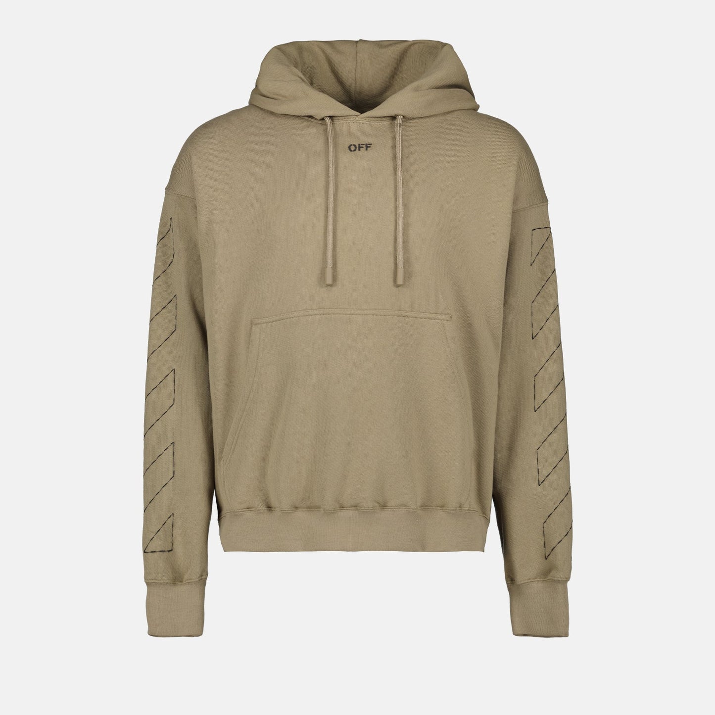 Off-White hoodie, luxury streetwear, beige hoodie, high-end fashion, designer apparel