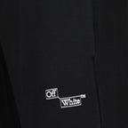 luxury sweatpants, Off-White cotton pants, black designer pants, high-end loungewear, stylish cotton sweatpants