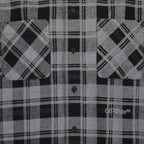 grey flannel shirt, Off-White clothing, luxury check shirt, designer flannel, premium men's wear
