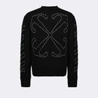 Arrow Stitch Black Pullover