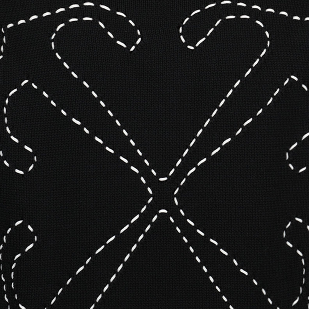 Arrow Stitch Black Pullover