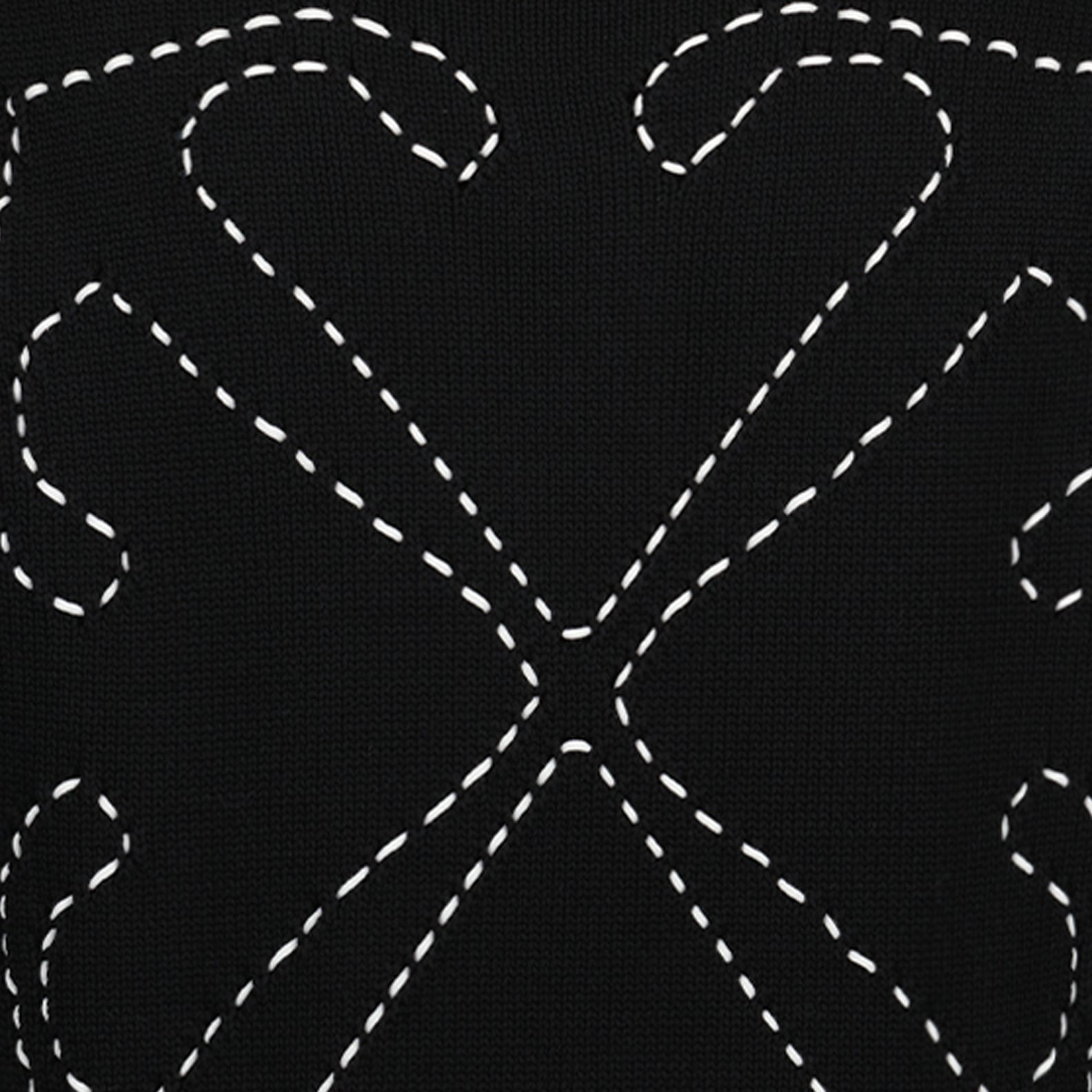 Arrow Stitch Black Pullover