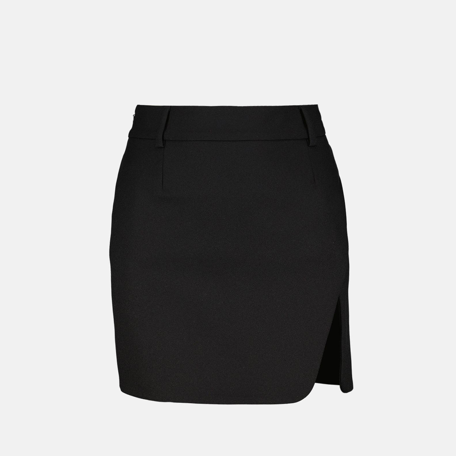 Black Viscose Mini Skirt