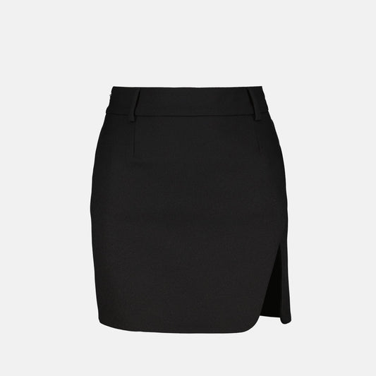 Off-White mini skirt, black viscose skirt, luxury women's clothing, designer mini skirt, high-end fashion