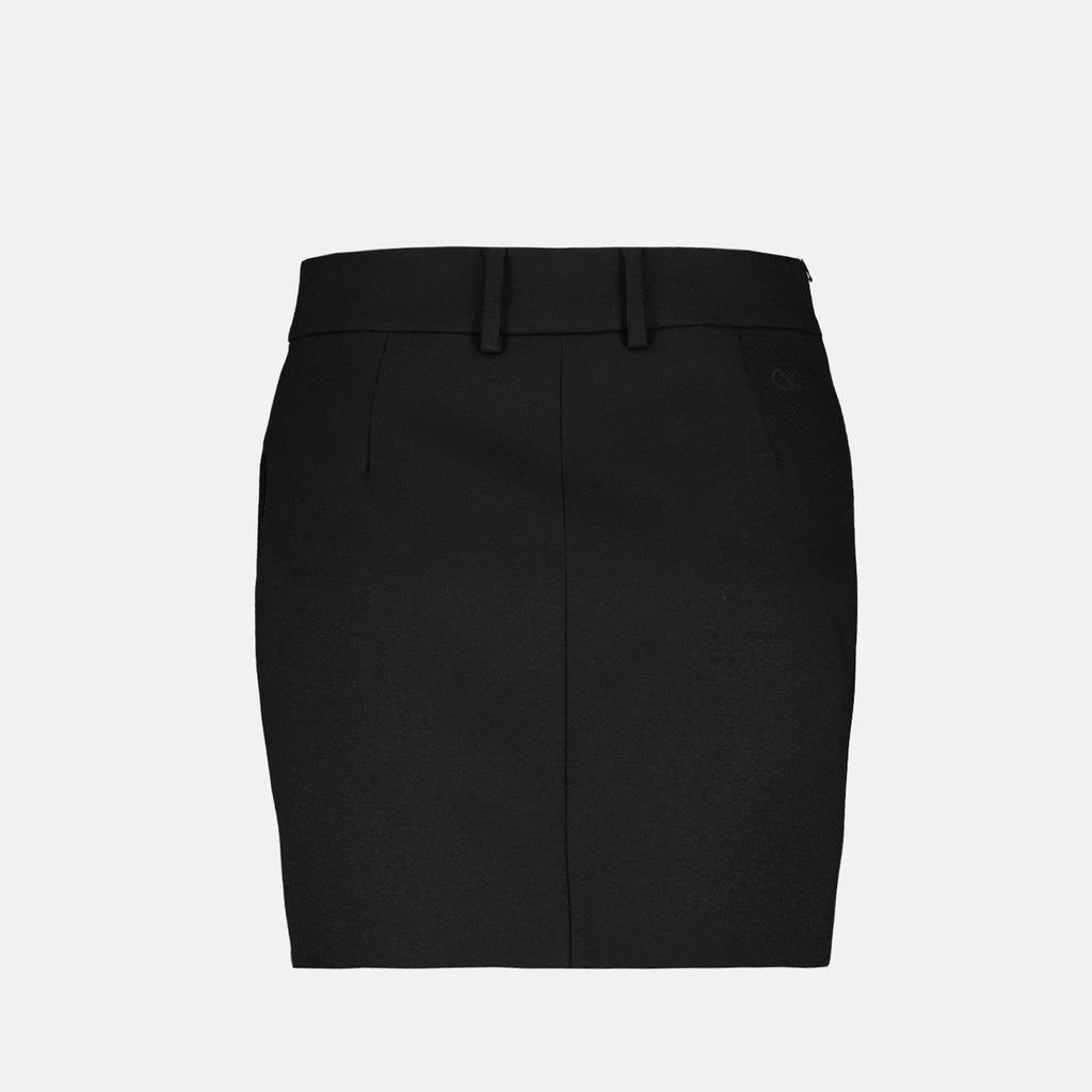 Black Viscose Mini Skirt