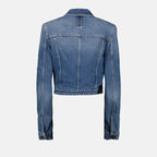 Image de la veste en denim cropped Cargo Off-White par Off-White pour femmes - Saison Automne-Hiver 2023 - Vue arrière