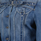 Image de la veste en denim cropped Cargo Off-White par Off-White pour femmes - Saison Automne-Hiver 2023 - Détail 1