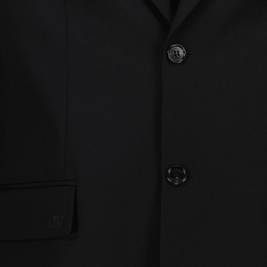 Blazer de lã sofisticado - Off-White - Homem - Preto