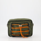 Off-White camera bag, green nylon bag, luxury accessories, high-end fashion, designer bag