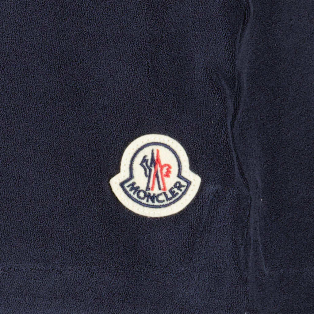 Calções femininos em algodão turco azul Moncler