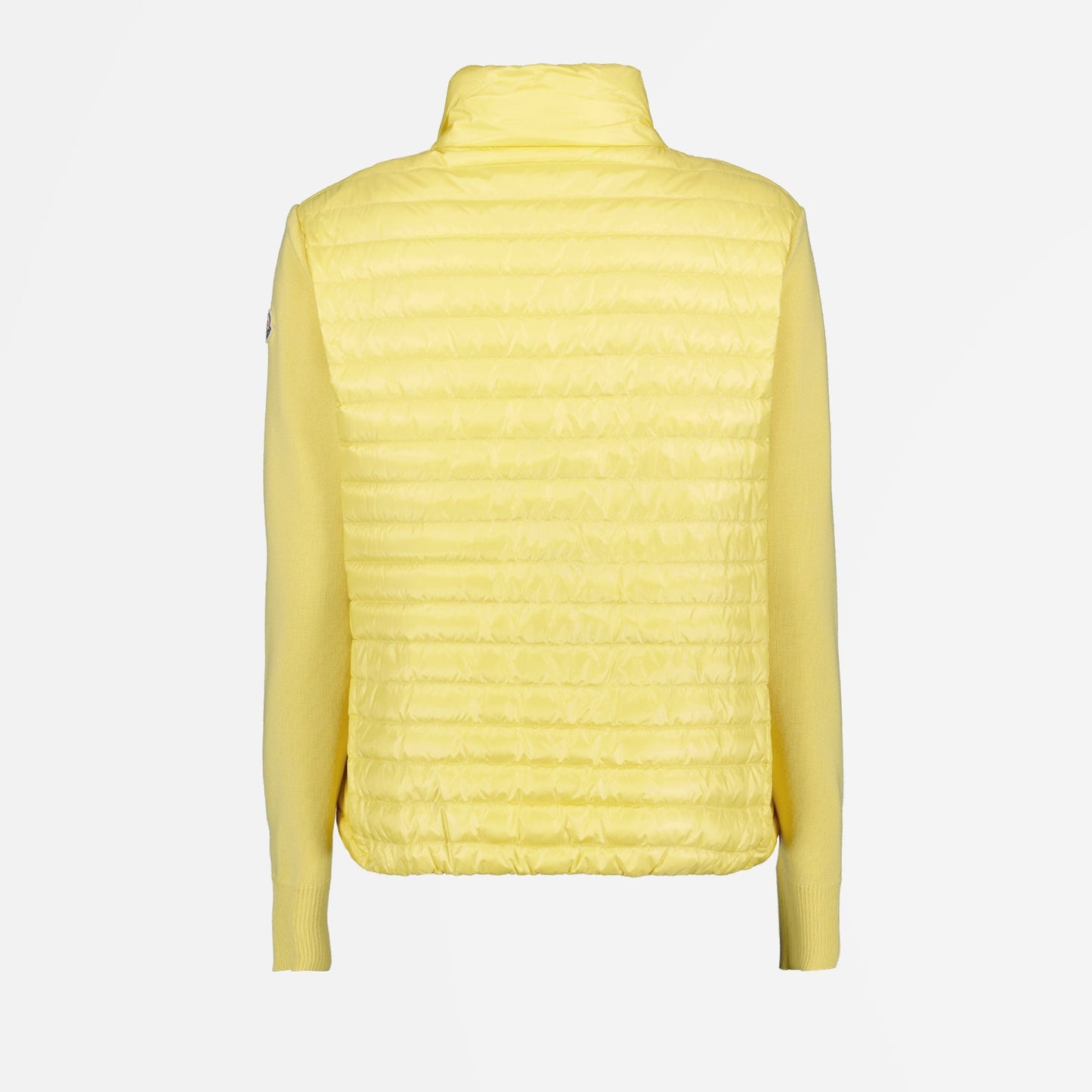 Moncler, Yellow Jacket, Women's Luxury Outerwear, Bi-material Jacket, Fashionable Women's Jackets