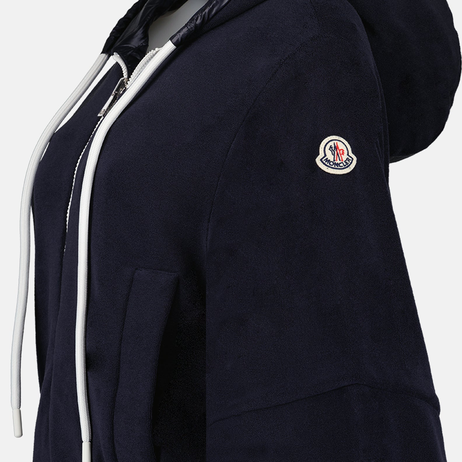 Moncler, reversible jacket, women's luxury fashion, blue zip-up jacket, high-end ready-to-wear