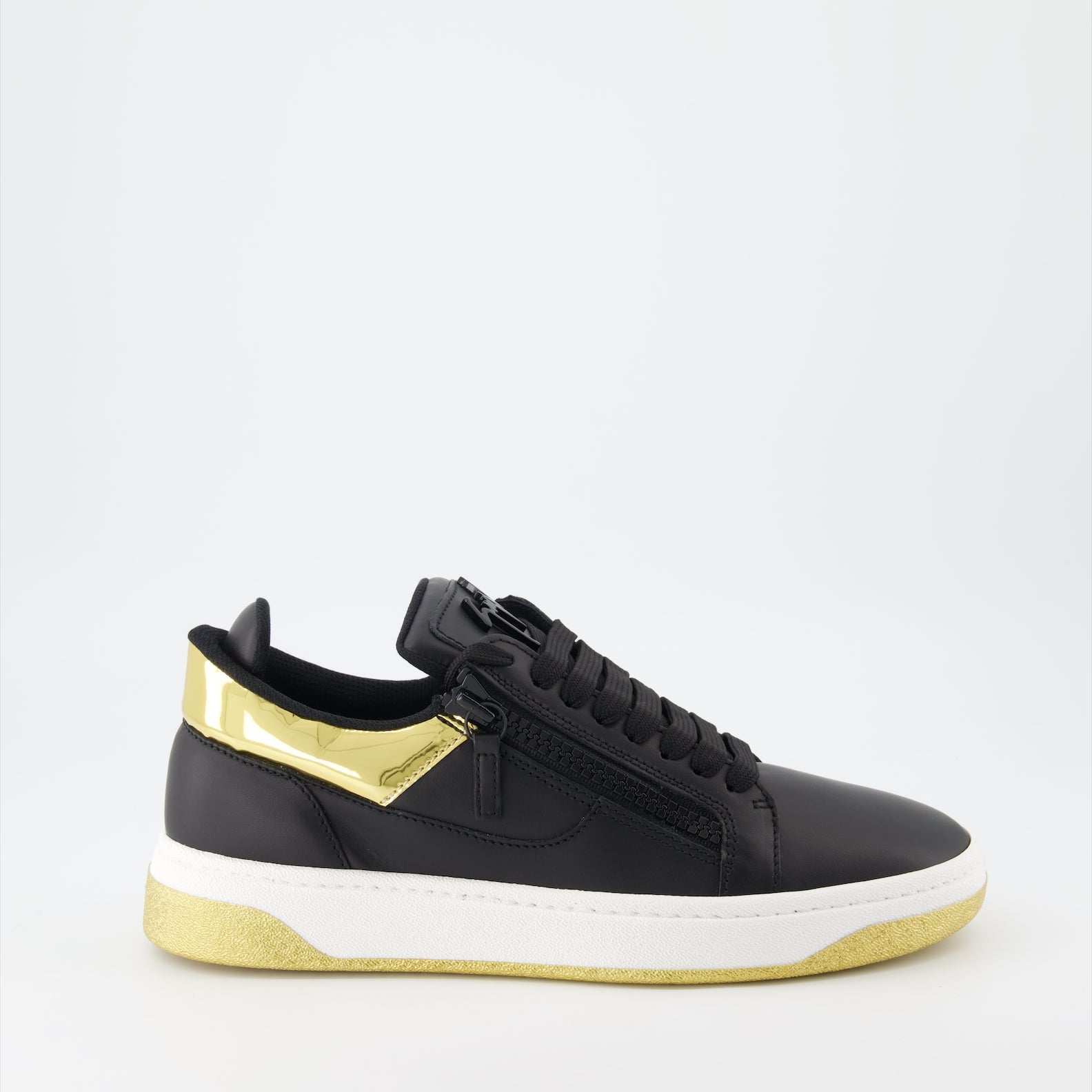 Giuseppe Zanotti, GZ94 sneakers, luxury men's sneakers, black-gold shoes, high-end footwear