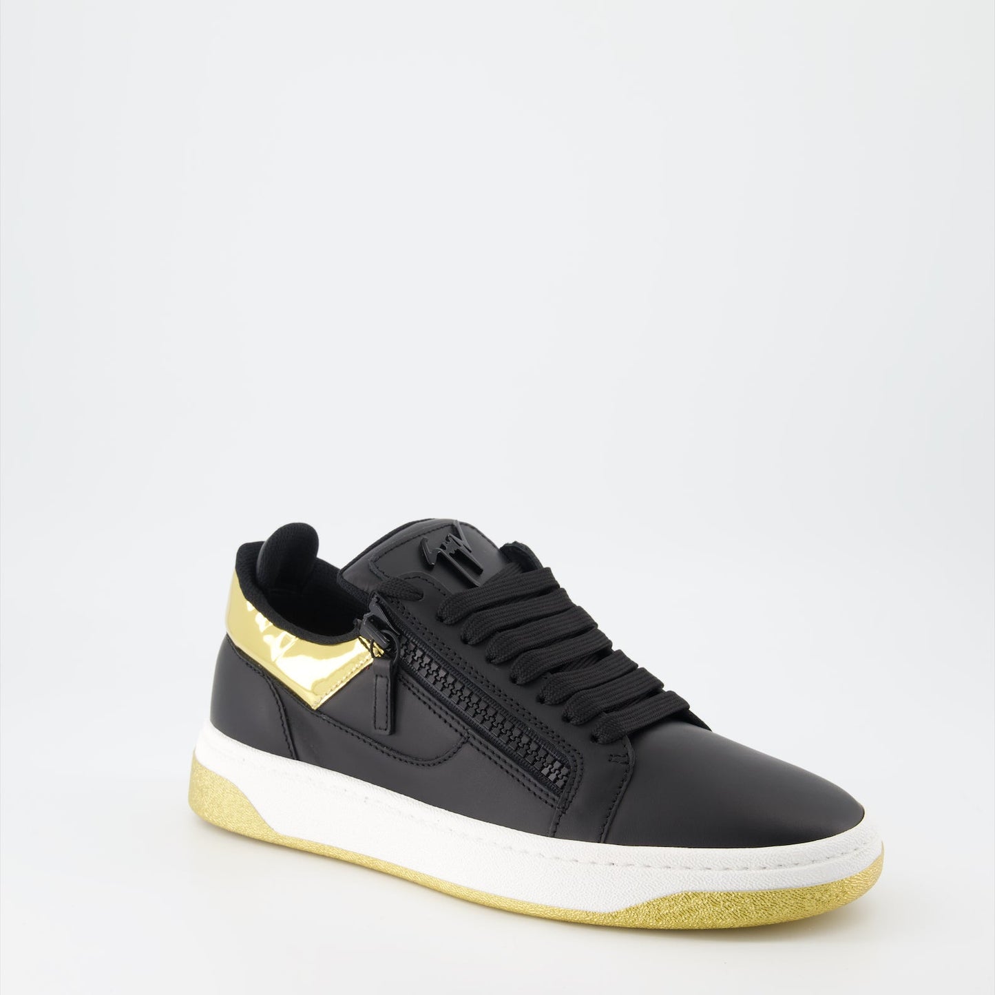 Giuseppe Zanotti, GZ94 sneakers, luxury men's sneakers, black-gold shoes, high-end footwear