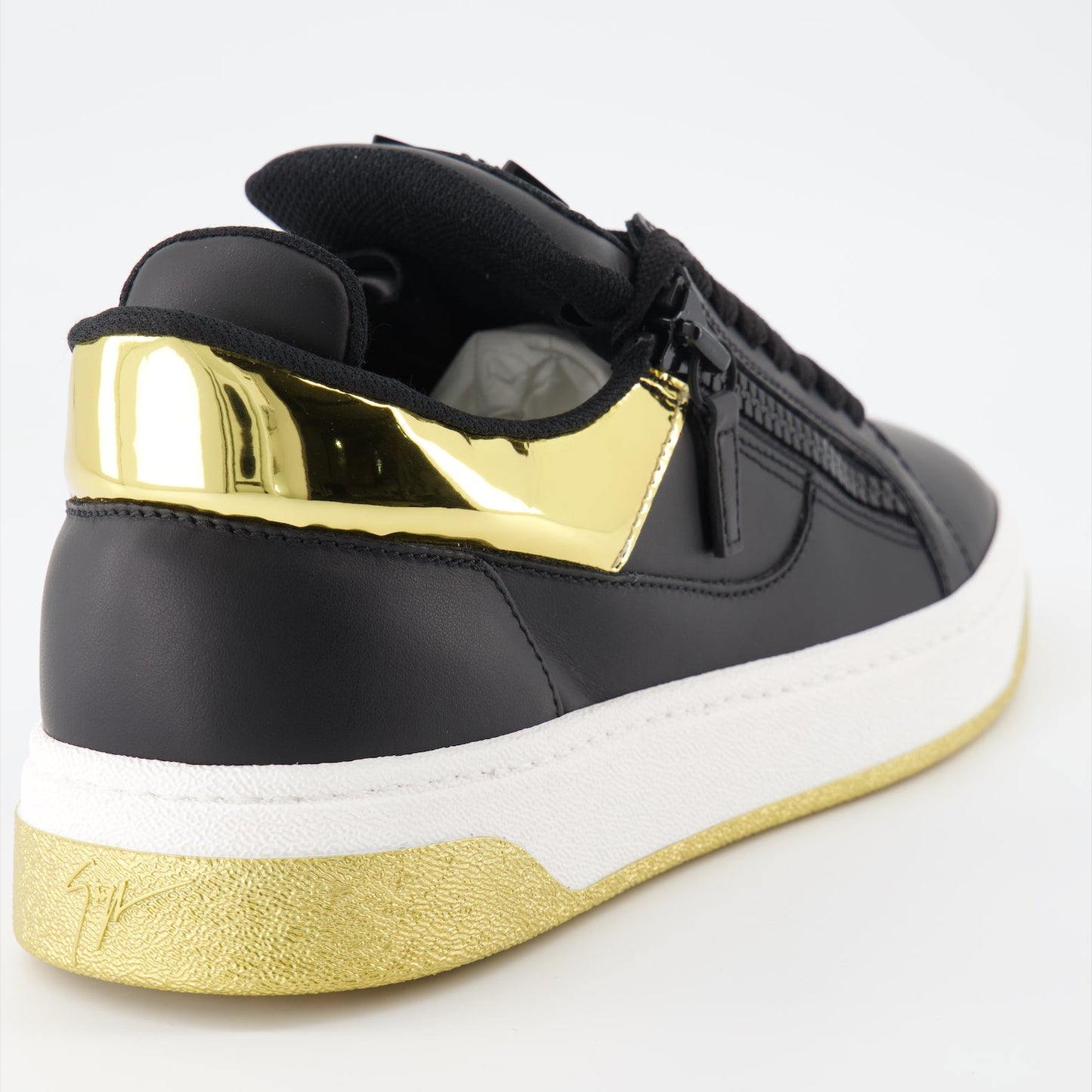 Giuseppe Zanotti, GZ94 sneakers, luxury men's sneakers, black-gold shoes, high-end footwear