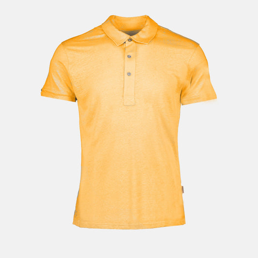 Polo Sebastian, Orlebar Brown, luxury men's polo, orange polo, men's designer clothing