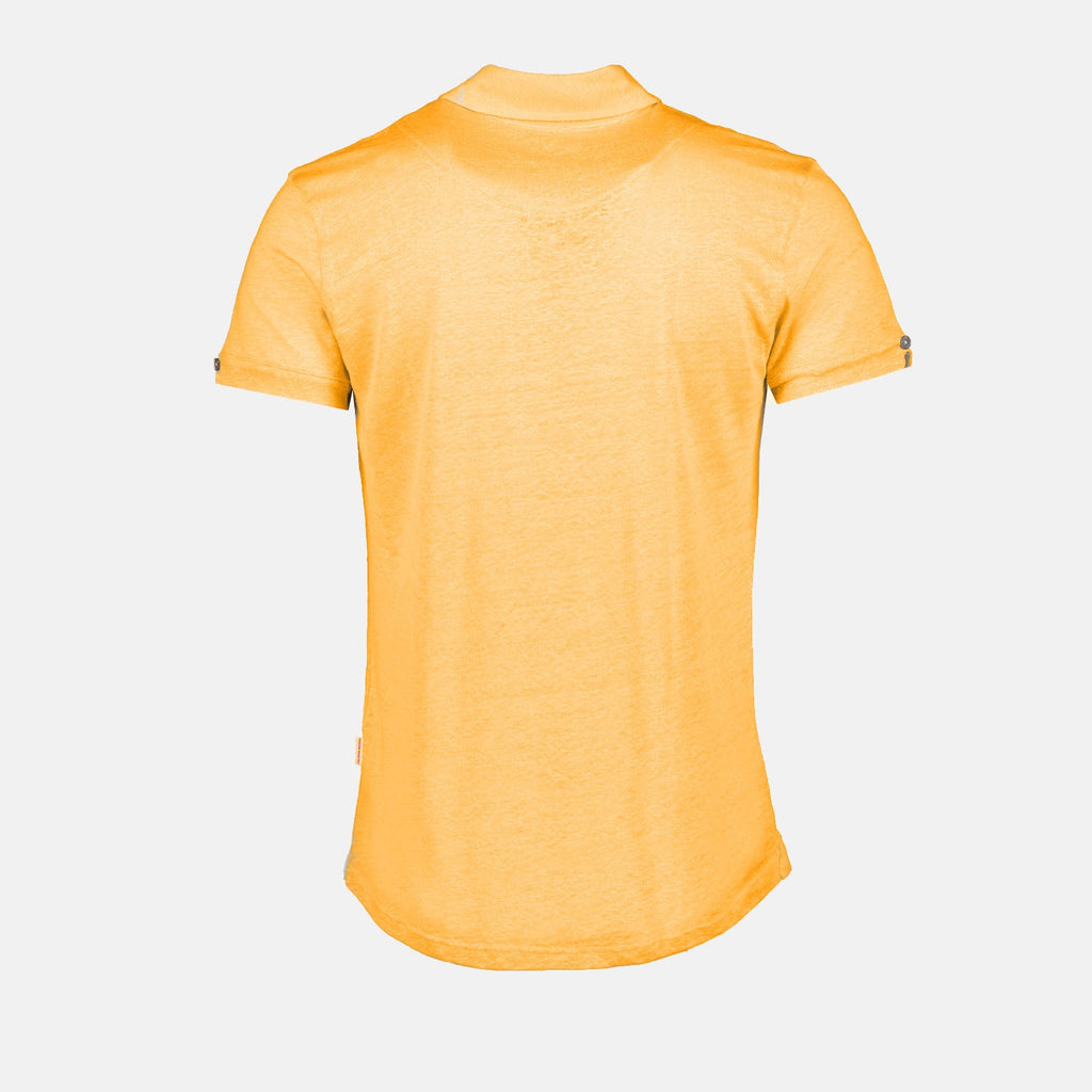 Polo Sebastian, Orlebar Brown, luxury men's polo, orange polo, men's designer clothing