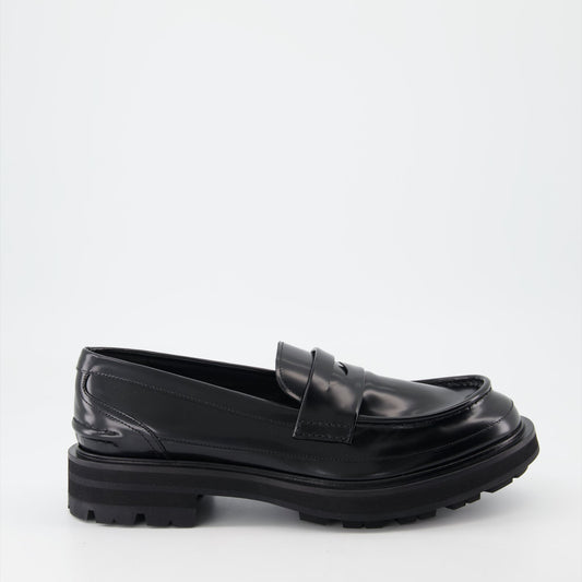 Alexander McQueen loafers, men's patent leather shoes, luxury moccasins, elegant men's footwear, high-end designer shoes