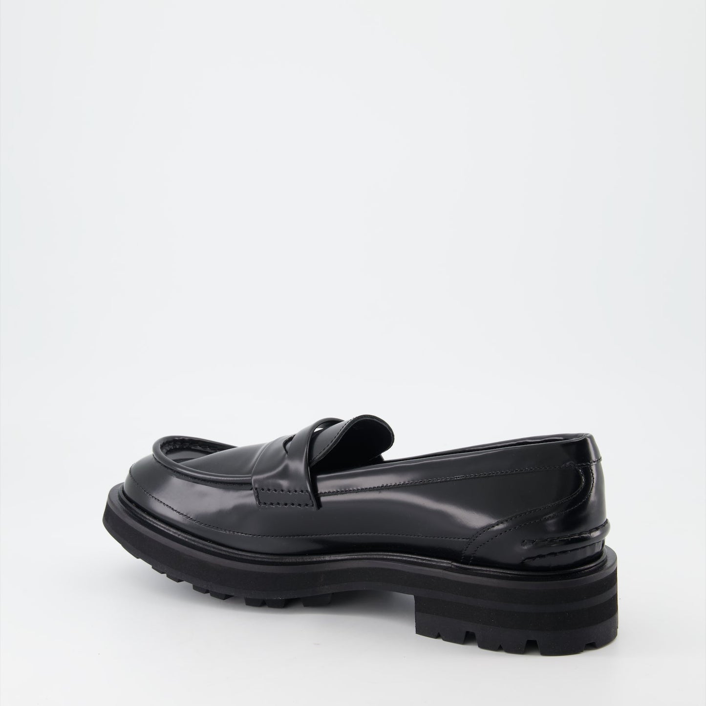 Alexander McQueen loafers, men's patent leather shoes, luxury moccasins, elegant men's footwear, high-end designer shoes