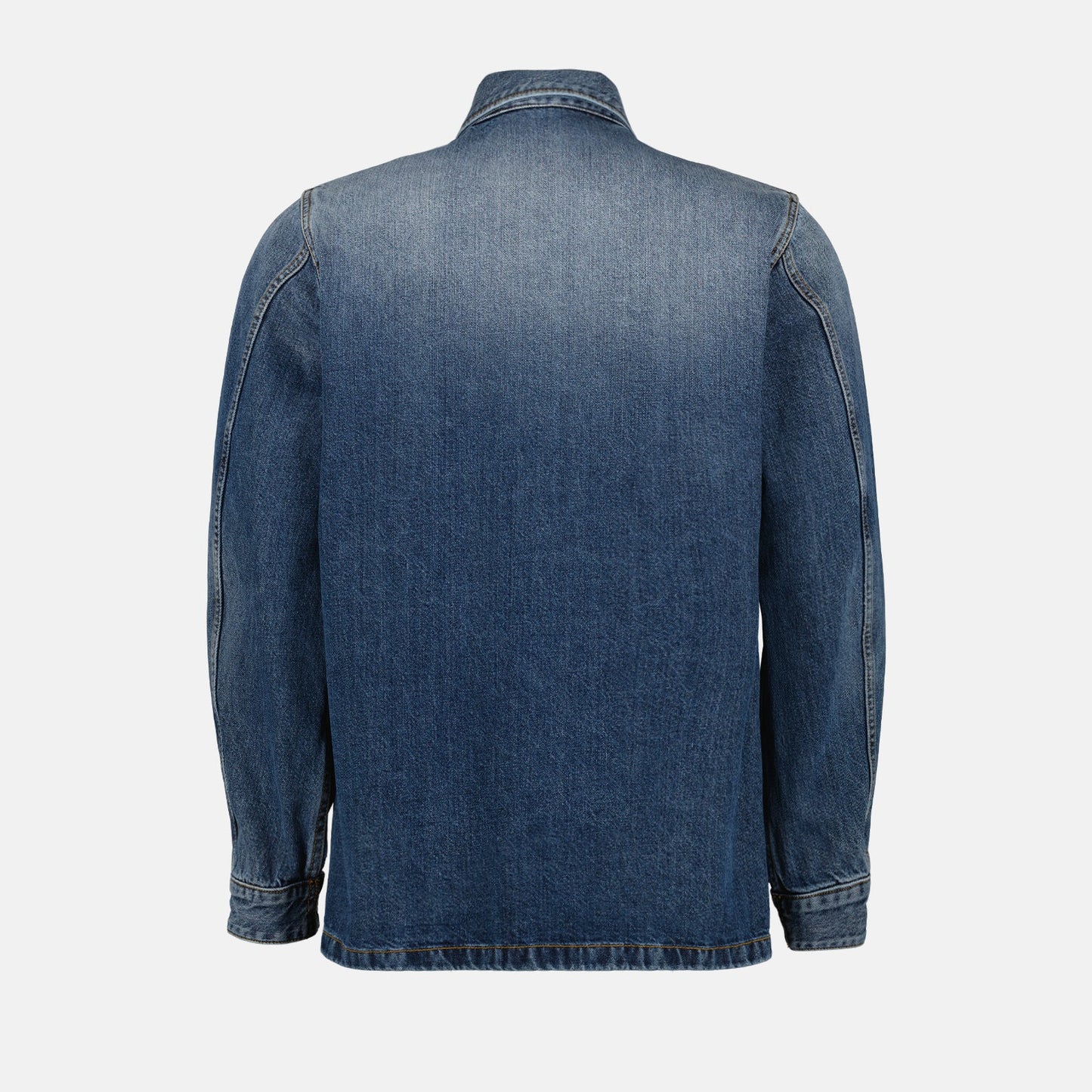 Alexander McQueen, men's denim shirt, luxury fashion, washed denim, high-end clothing